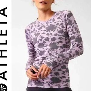 Athleta Momentum Floral Top Purple and Gray size S